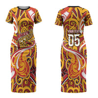 Custom Aotearoa Waikato Tainui Couples Matching Short Sleeve Bodycon Dress and Hawaiian Shirt Maori Tribal Pattern Koru Motif DT05 - Polynesian Pride