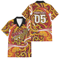 Custom Aotearoa Waikato Tainui Family Matching Short Sleeve Bodycon Dress and Hawaiian Shirt Maori Tribal Pattern Koru Motif DT05 Dad's Shirt - Short Sleeve Yellow - Polynesian Pride