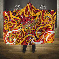 Aotearoa Waikato Tainui Hooded Blanket Maori Tribal Pattern Koru Motif