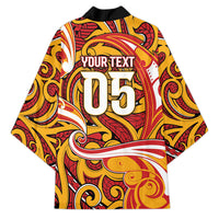 Custom Aotearoa Waikato Tainui Kimono Maori Tribal Pattern Koru Motif