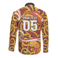 Custom Aotearoa Waikato Tainui Long Sleeve Button Shirt Maori Tribal Pattern Koru Motif DT05 - Polynesian Pride