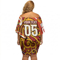 Custom Aotearoa Waikato Tainui Off Shoulder Short Dress Maori Tribal Pattern Koru Motif DT05 - Polynesian Pride