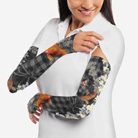 Black Palaka Hawaiian And Japanese Arm Sleeves Sakura Lei With Koi Fish DT05 - Polynesian Pride