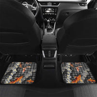 Black Palaka Hawaiian And Japanese Car Mats Sakura Lei With Koi Fish - Polynesian Pride