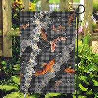 Black Palaka Hawaiian And Japanese Garden Flag Sakura Lei With Koi Fish - Polynesian Pride