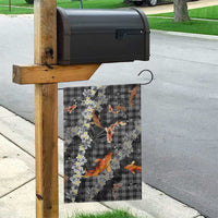 Black Palaka Hawaiian And Japanese Garden Flag Sakura Lei With Koi Fish - Polynesian Pride