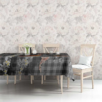 Black Palaka Hawaiian And Japanese Tablecloth Sakura Lei With Koi Fish DT05 - Polynesian Pride
