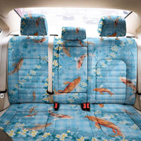 Blue Palaka Hawaiian And Japanese Back Car Seat Cover Sakura Lei With Koi Fish DT05 - Polynesian Pride