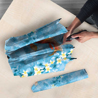 Blue Palaka Hawaiian And Japanese Umbrella Sakura Lei With Koi Fish DT05 - Polynesian Pride