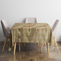 Beige Palaka Hawaiian And Japanese Tablecloth Sakura Lei With Koi Fish DT05 - Polynesian Pride
