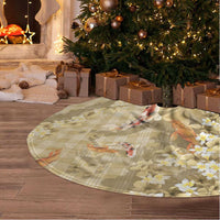 Beige Palaka Hawaiian And Japanese Tree Skirt Sakura Lei With Koi Fish DT05 - Polynesian Pride