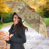 Beige Palaka Hawaiian And Japanese Umbrella Sakura Lei With Koi Fish DT05 - Polynesian Pride