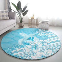 Hawaii Kanaka Maoli Round Carpet Polynesian Turtle Tattoo