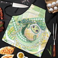 Hawaii Pineapple Apron Cute Cosplay Turtle Plumeria Spiral DT05 Mint - Polynesian Pride