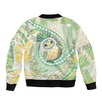 Hawaii Pineapple Sleeve Zip Bomber Jacket Cute Cosplay Turtle Plumeria Spiral DT05 - Polynesian Pride