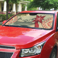 Tonga Language Week Auto Sun Shade Tribal Cross Ngatu Floral Pattern DT05 - Polynesian Pride