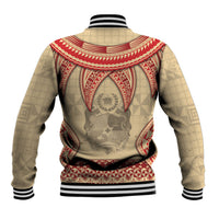 Tonga Language Week Baseball Jacket Tribal Cross Ngatu Floral Pattern DT05 - Polynesian Pride