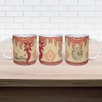 Tonga Language Week Ceramic Mug Tribal Cross Ngatu Floral Pattern DT05 - Polynesian Pride