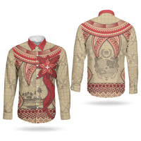 Tonga Language Week Couples Matching Short Sleeve Bodycon Dress and Long Sleeve Button Shirt Tribal Cross Ngatu Floral Pattern DT05 - Polynesian Pride