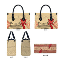 Tonga Language Week Leather Bag Tribal Cross Ngatu Floral Pattern DT05 - Polynesian Pride
