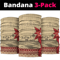Tonga Language Week Neck Gaiter Tribal Cross Ngatu Floral Pattern DT05 package One Size: 25*50cm Red - Polynesian Pride