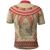 Tonga Language Week Polo Shirt Tribal Cross Ngatu Floral Pattern DT05 - Polynesian Pride