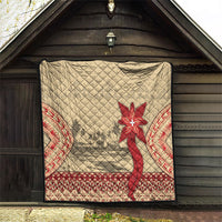 Tonga Language Week Quilt Tribal Cross Ngatu Floral Pattern DT05 - Polynesian Pride
