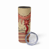 Tonga Language Week Skinny Tumbler Tribal Cross Ngatu Floral Pattern DT05 - Polynesian Pride