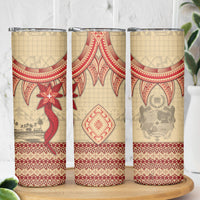 Tonga Language Week Skinny Tumbler Tribal Cross Ngatu Floral Pattern DT05 - Polynesian Pride