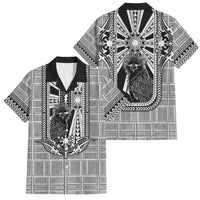Mabuhay Philippines Festival Family Matching Tank Maxi Dress and Hawaiian Shirt Philippine Eagle Sun Three Stars Barong Pattern DT05 Dad's Shirt - Short Sleeve Gray - Polynesian Pride