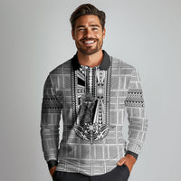 Mabuhay Philippines Festival Long Sleeve Polo Shirt Philippine Eagle Sun Three Stars Barong Pattern DT05 - Polynesian Pride