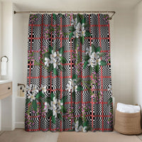 Red Binakol Motifs With Jasminum Sambac Bathroom Set Mabuhay Philippines Festival DT05 Shower Curtain Only Red - Polynesian Pride