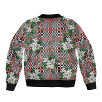 Red Binakol Motifs With Jasminum Sambac Bomber Jacket Mabuhay Philippines Festival DT05 - Polynesian Pride