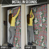 Red Binakol Motifs With Jasminum Sambac Door Cover Mabuhay Philippines Festival DT05 - Polynesian Pride