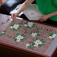Red Binakol Motifs With Jasminum Sambac Puzzle Mabuhay Philippines Festival DT05 - Polynesian Pride