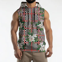 Red Binakol Motifs With Jasminum Sambac Sleeveless Hoodie Mabuhay Philippines Festival DT05 - Polynesian Pride