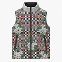 Red Binakol Motifs With Jasminum Sambac Sleeveless Puffer Jacket Mabuhay Philippines Festival DT05 Unisex Red - Polynesian Pride