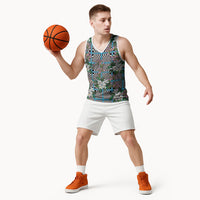 Blue Binakol Motifs With Jasminum Sambac Basketball Jersey Mabuhay Philippines Festival DT05 - Polynesian Pride