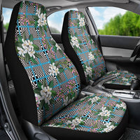 Blue Binakol Motifs With Jasminum Sambac Car Seat Cover Mabuhay Philippines Festival DT05 - Polynesian Pride