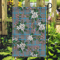 Blue Binakol Motifs With Jasminum Sambac Garden Flag Mabuhay Philippines Festival DT05 Garden Flag Blue - Polynesian Pride
