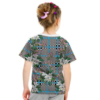 Blue Binakol Motifs With Jasminum Sambac Kid T Shirt Mabuhay Philippines Festival DT05 - Polynesian Pride