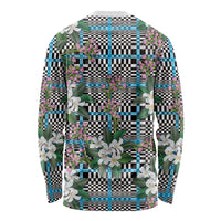 Blue Binakol Motifs With Jasminum Sambac Long Sleeve Shirt Mabuhay Philippines Festival DT05 - Polynesian Pride