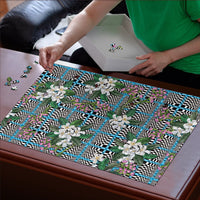 Blue Binakol Motifs With Jasminum Sambac Puzzle Mabuhay Philippines Festival DT05 - Polynesian Pride