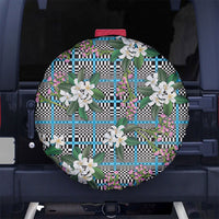 Blue Binakol Motifs With Jasminum Sambac Spare Tire Cover Mabuhay Philippines Festival DT05 No hole Blue - Polynesian Pride