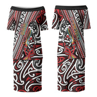 Personalised Maori Language Week Couples Matching Puletasi and Long Sleeve Button Shirt Ake Ake Ake Tribal Patterns