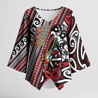 Personalised Maori Language Week Kimono Sleeve Blouse Ake Ake Ake Tribal Patterns