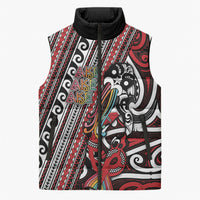 Personalised Maori Language Week Sleeveless Puffer Jacket Ake Ake Ake Tribal Patterns
