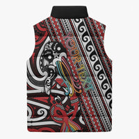 Personalised Maori Language Week Sleeveless Puffer Jacket Ake Ake Ake Tribal Patterns
