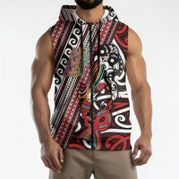 Personalised Maori Language Week Sleeveless Zip Hoodie Ake Ake Ake Tribal Patterns