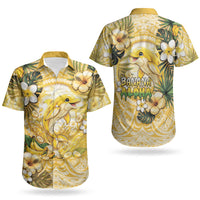 Hawaii Banana Dolphin Couples Matching Puletasi and Hawaiian Shirt Cute Cosplay Naiʻa Fish Tribal Patterns DT05 - Polynesian Pride